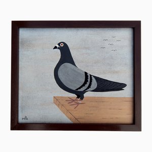 Matt Rix, Racing Pigeon, Oil on Canvas, Framed