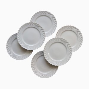 Piatti da dessert vintage in porcellana bianca di Limoges Haviland, anni '70, set di 6