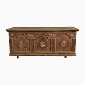 Antique Bevelled Softwood Chest, 1900