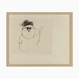 Mino Maccari, Portrait (Pietro Nenni), Drawing, 1960s