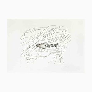 Giacomo Porzano, Arab Man, Etching, 1974