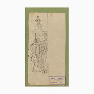 Luigi Galli, The Sketch, Pencil Drawing, Late 19th Century