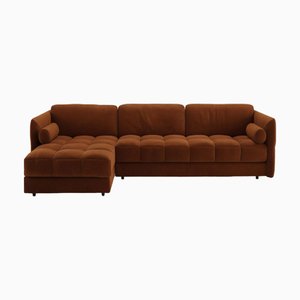 Bond Sectional Sofa in Brown Velvet by Moanne