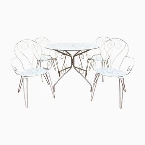 Garden Furniture in Wrought Iron, Set of 5