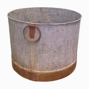 Large Galvanised Steel and Iron Cauldron