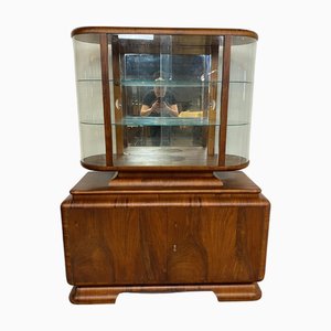 Art Deco Walnut Showcase, 1930s