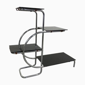 Functionalist Steel Plant Stand attributed to Emile Guyot, 1930s