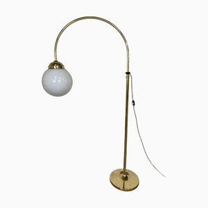 Large Art Deco Brass Floor Lamp, 1930s