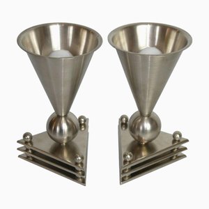 Cubist Bedside Table Lamps, 1930s, Set of 2