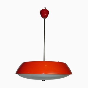 Lampada a sospensione modello 1117 rossa attribuita a Josef Hurka per Napako, anni '60
