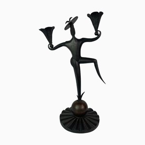 Dancing Clown Candlestick by Dagobert Pechce for Wiener Werkstätte, 1890s