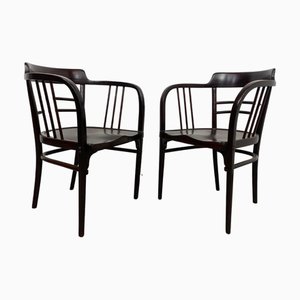 Secession Nr. 6093 Otto Wagner zugeschriebene Armlehnstühle für Thonet, 1890er, 2er Set