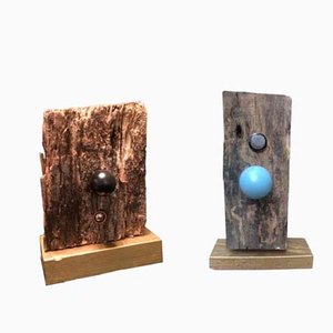 Flat Earth Wooden Sculptures by Markus Friedrich Staab, 2017, Set of 2