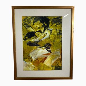 Juraj Huliak, Abstraction moderne Golden Waves, 2022, Acrylique