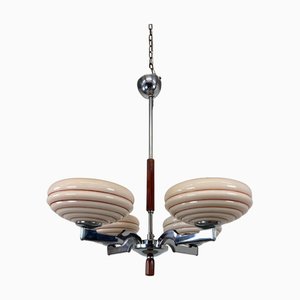 Art Deco Pink Chandelier, 1930s
