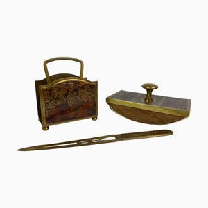 Set d'Écriture Jugendstil attribué à Erhard & Sohne, Allemagne, 1890s, Set de 3