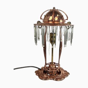 Art Nouveau Table Lamp in Copper, 1890s