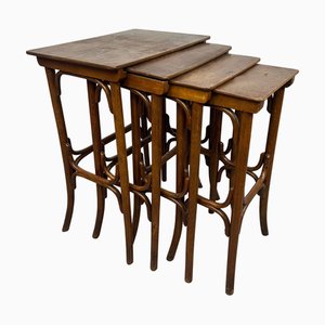 Satztische aus Bugholz von Thonet, 1890er, 4er Set