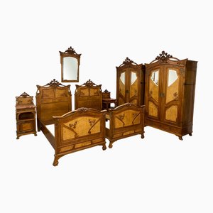 Camere da letto Art Nouveau di Louis Majorelle, metà XIX secolo, set di 7