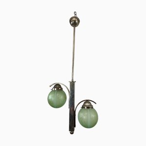 Lampe à Suspension Art Déco Verte, 1930s
