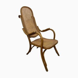 No. 1 Easy Armchair with Rattan Seat attributed to Thonet, 1886