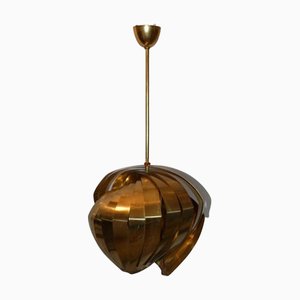 Vintage Brass Hanging Lamp attributed to Louis Weisdorf for Lyfa, 1960s