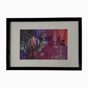 Mabris, Immersion, 2000er, Öl auf Papier, Gerahmt