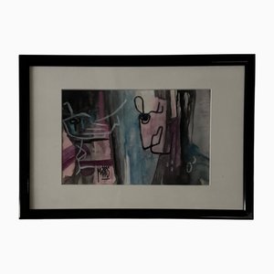 Mabris, Si Seulement..., 2000er, Öl auf Papier, gerahmt