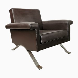 Vintage Model 875 Armchair in Brown Eco-Leather from Cassina, 1960s