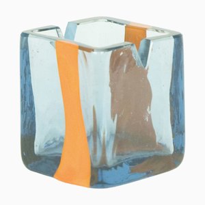 Aschenbecher aus Muranoglas in Blau & Orange von Ludovico Diaz de Santillana für Pierre Cardin, 1960er