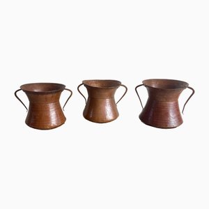 Italian Hammered Copper Jugs, 1890s, Set of 3