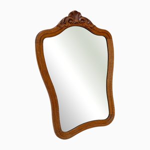 Vintage Carved Wood Framed Wall Mirror, 1930s