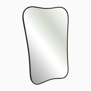 Vintage Wall Mirror with Brass Frame, 1950s