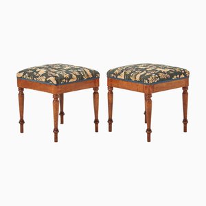 Antique Stools in Mahogany, 1910s, Set of 2