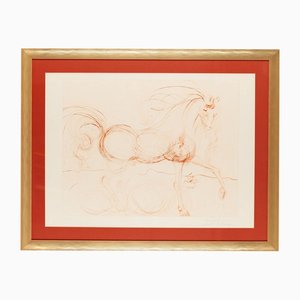 Salvador Dali, L'Etalon Blanc (Hommage au cheval), 1974, Kaltnadelradierung