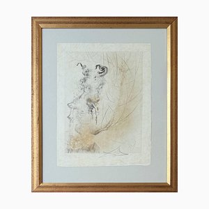 Salvador Dali, Tete de Veau (Kalbskopf), 1968, Kaltnadelradierung und Aquarell