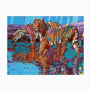 Rafal Gadowski, Tigres 07, 2025, óleo sobre lienzo