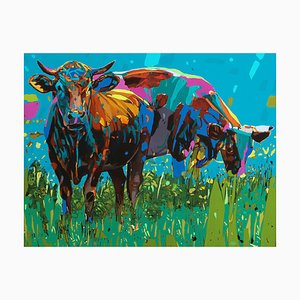 Rafal Gadowski, Cows 04, 2025, Olio su tela