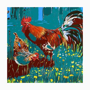 Rafal Gadowski, Gallo e gallina 11, 2025, Olio su tela