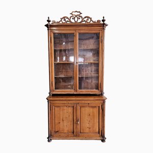 Antikes toskanisches Buffet mit Vitrine, 1890er