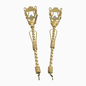 Large French Wall Sconces, 1950s, Set of 2