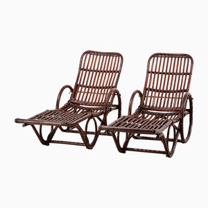 Deutsche Vintage Chaiselongues aus Bambus & Rattan, 1950er