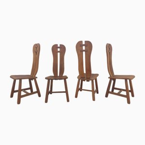 Chaises Brutaliste par De Puydt, Belgique, 1960s, Set de 4