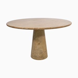 Runder Esstisch aus Travertin von Angelo Mangiarotti, 1970