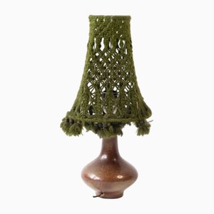 Lámpara de mesa vintage de macramé, años 60