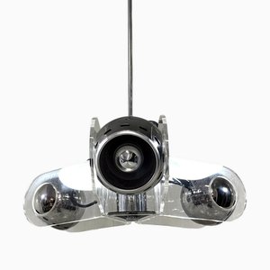 Acrylic Glass Hanging Lamp in the style of Gino Sarfatti, 1970s