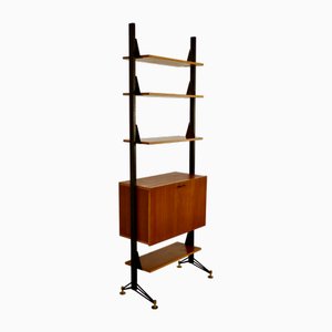 Bibliothèque Modulable Mid-Century Moderne en Teck et en Acier, Italie, 1960s