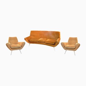 Vintage Lounge Chairs and Sofa, 1950s, Set of 3