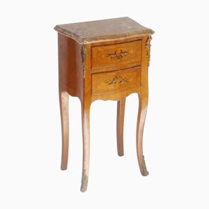 Comodino vintage Louis XV con intarsi, anni '20