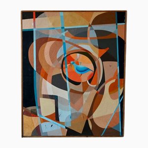 Surrealist Bird Composition, Acrylic on Canvas